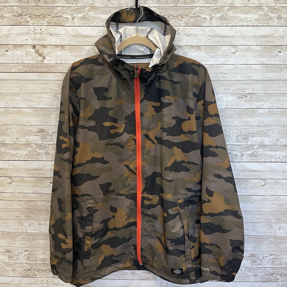 Dickies Performance System Mens M Jacket Camouflage & Orange Hooded Lightweight - Picture 2 of 15